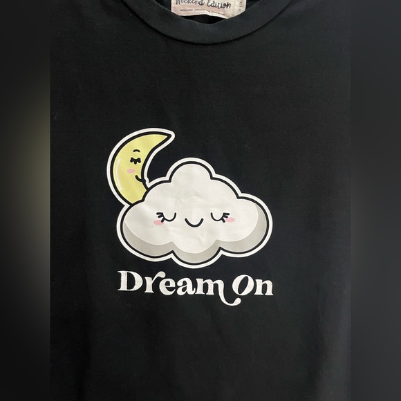 Weekend edition black dream on crop top t shirt women medium - Picture 2 of 4